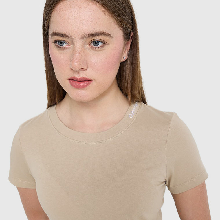 Logo Neckline T-Shirt - Brown