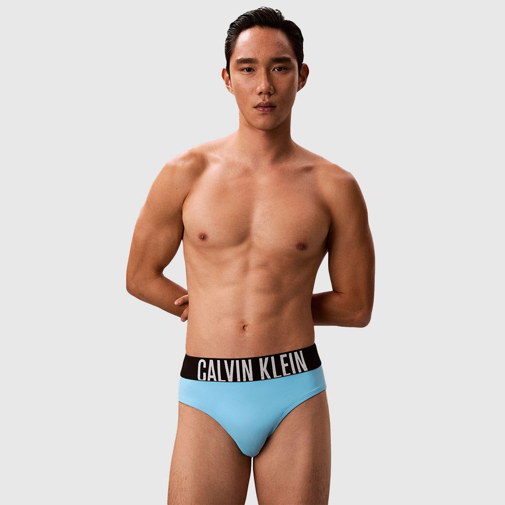 Logo Waistband Swim Brief - Light Blue