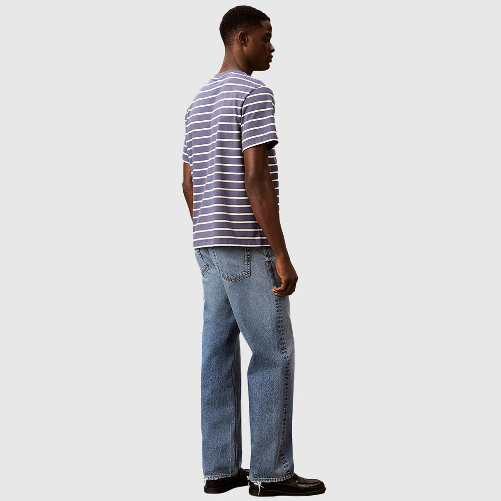 Relaxed Stripe Logo T-shirt - Navy