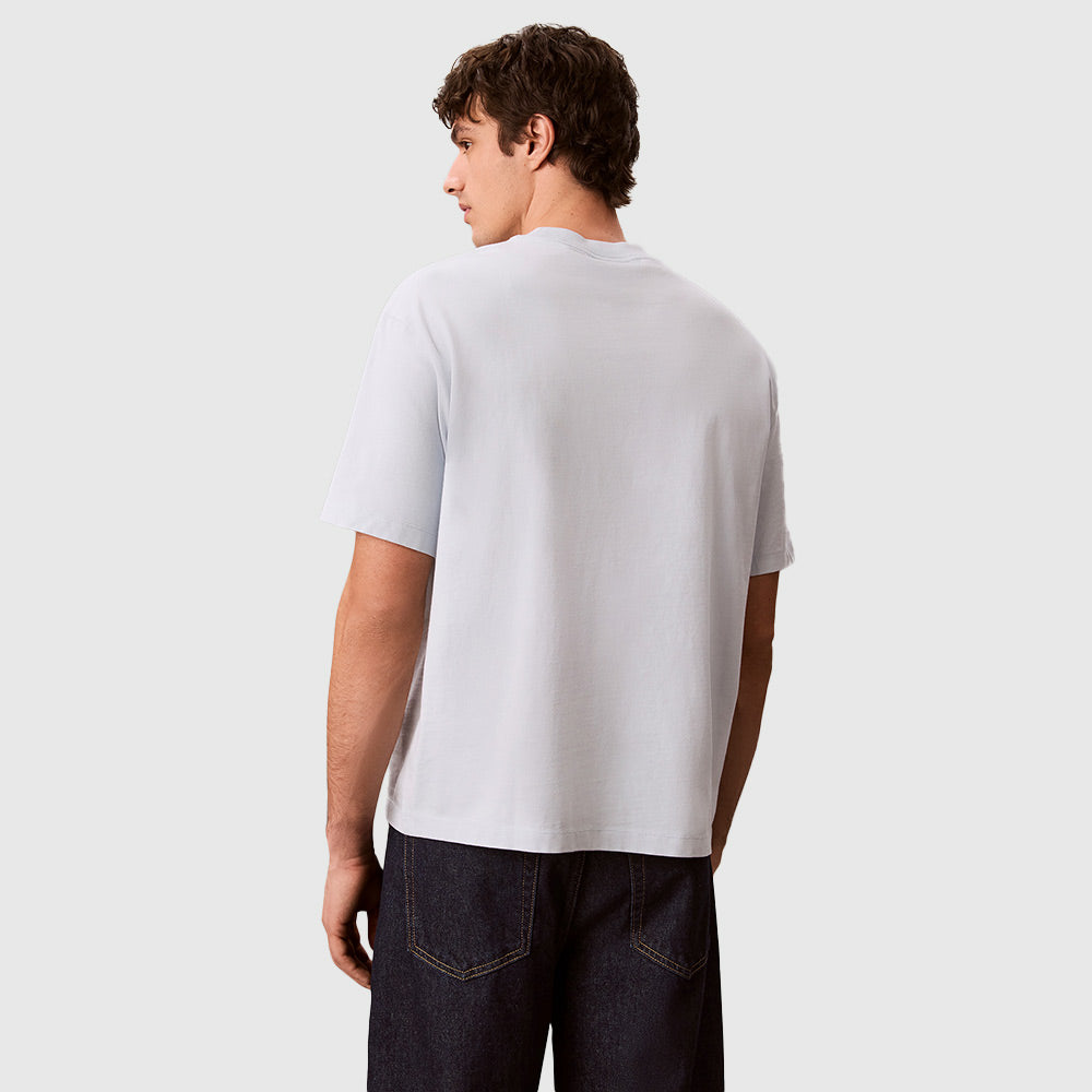 Linen Applique Short Sleeves T-Shirt - White