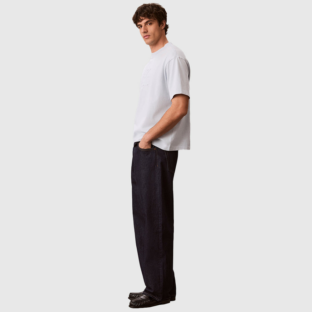 Linen Applique Short Sleeves T-Shirt - White