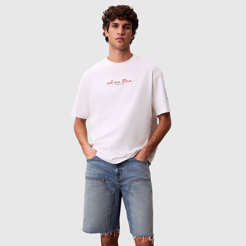 Logo Graphic Crew Neck T-Shirt - White