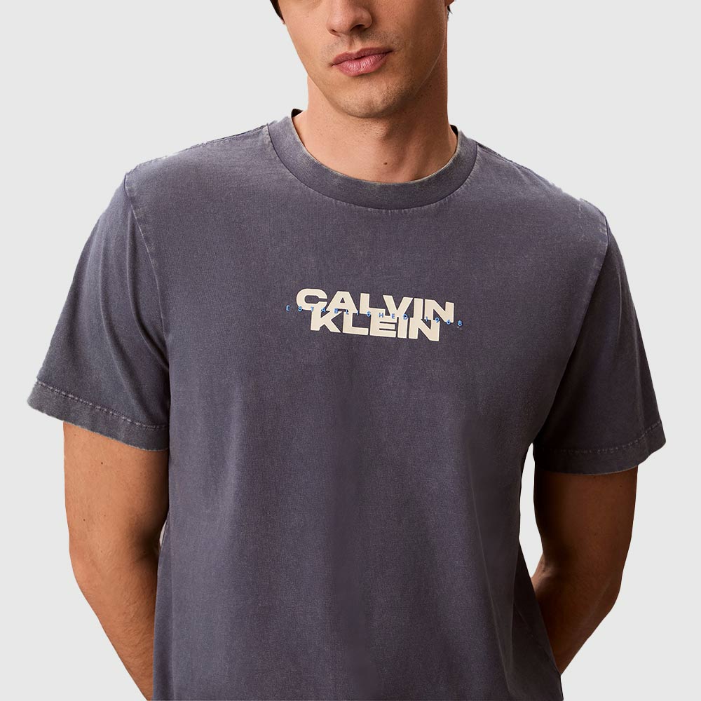 Washed Spine Graphic T-Shirt - Navy