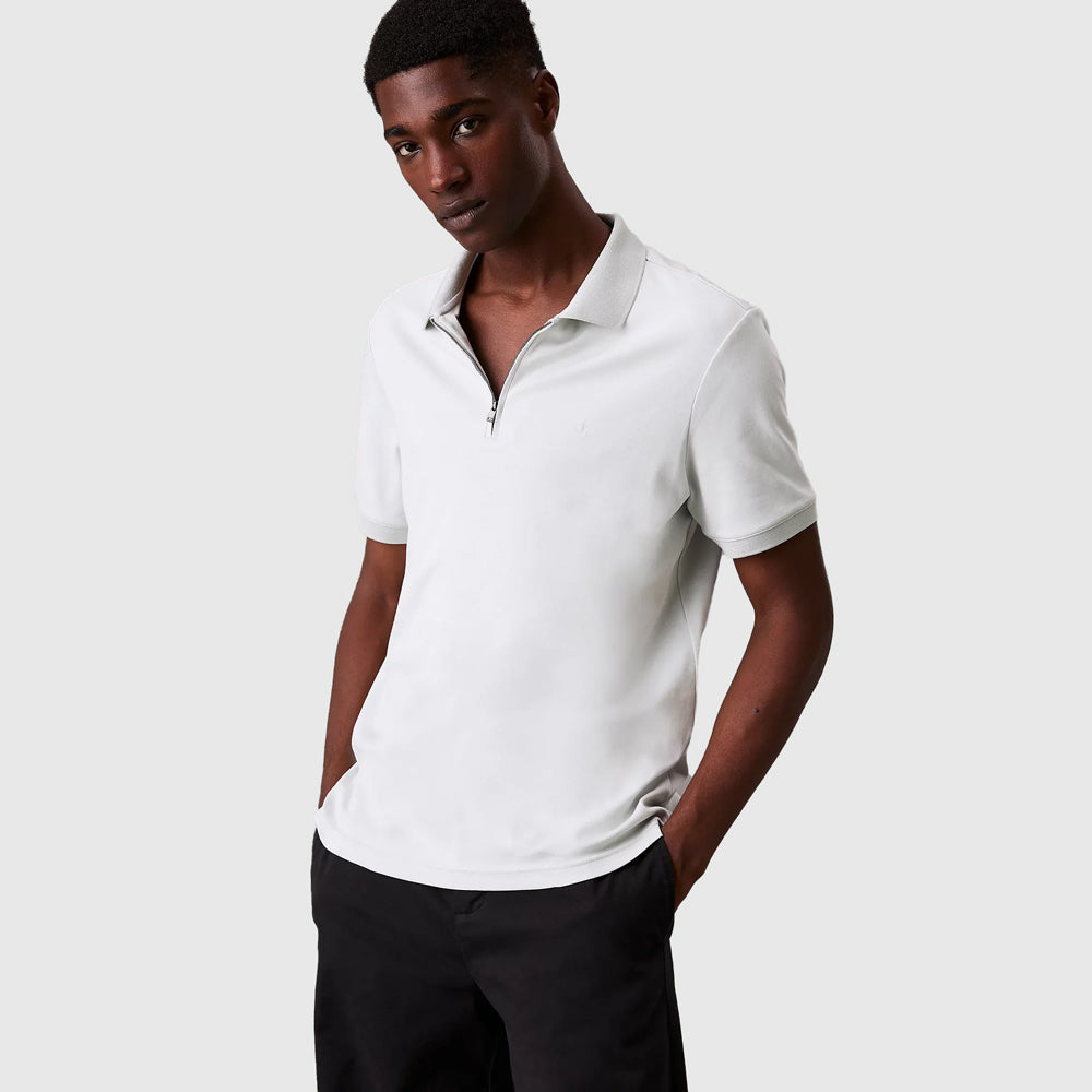 Calvin Klein Liquid Touch Zip Golfer - Light Grey |ThirdBaseUrban