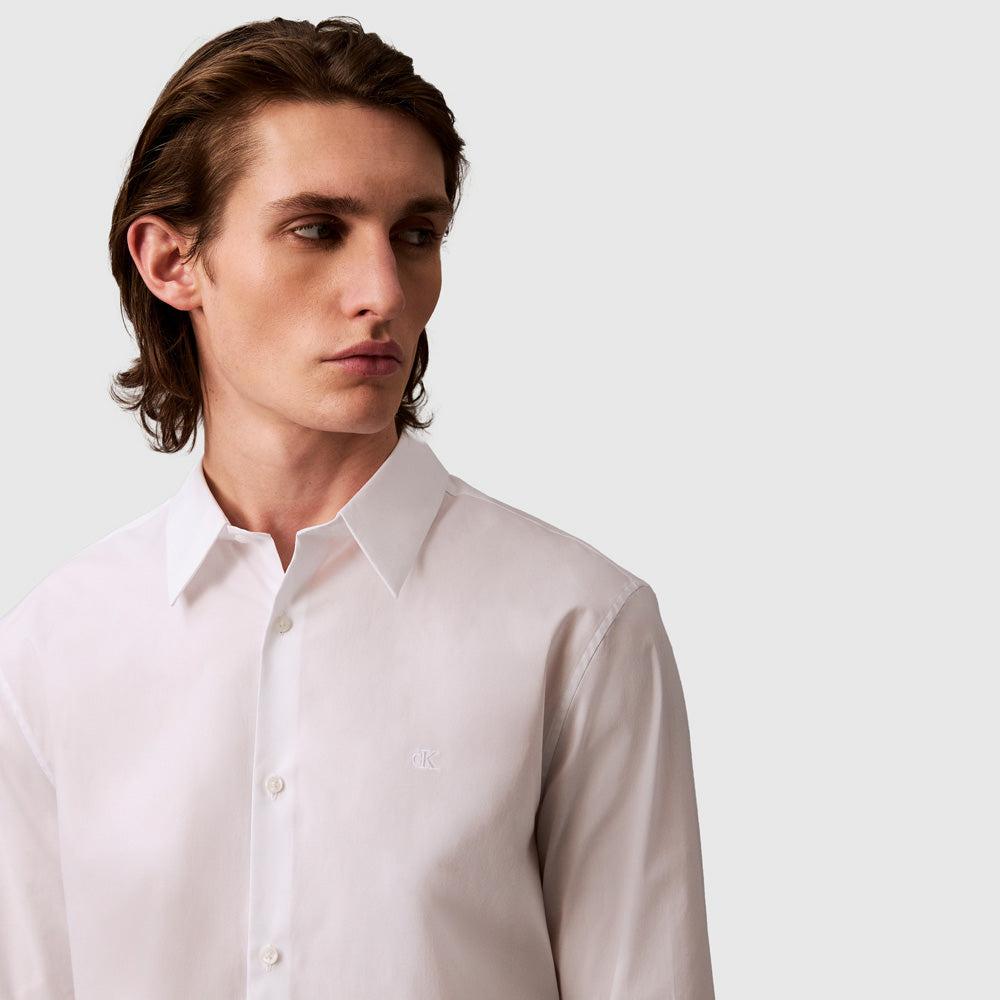 Solid Slim Shirt - White