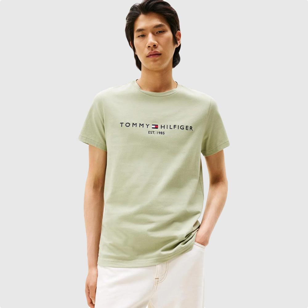 Tommy Hilfiger Logo T-Shirt - Sage |ThirdBaseUrban