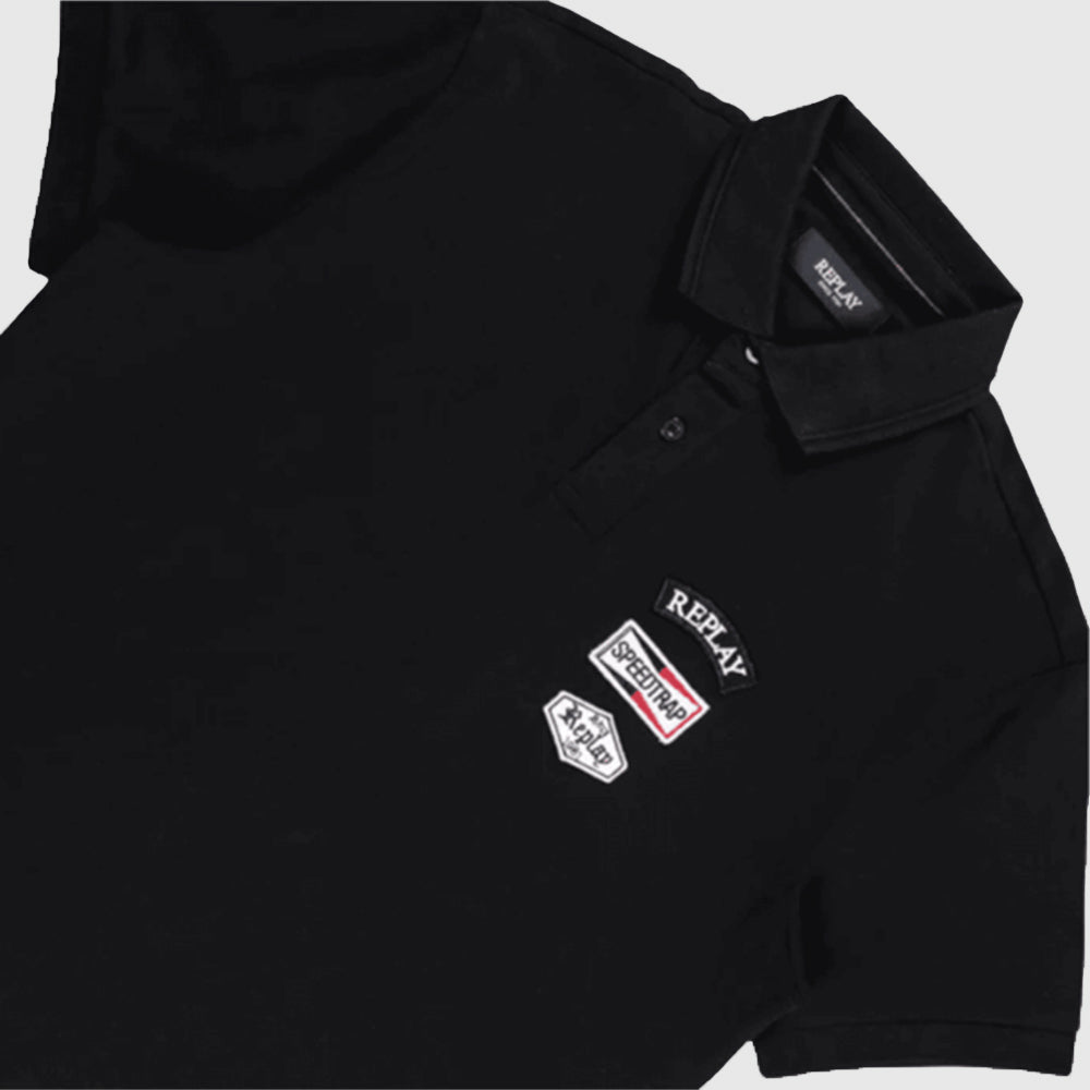 Stretch Cotton Polo - Black