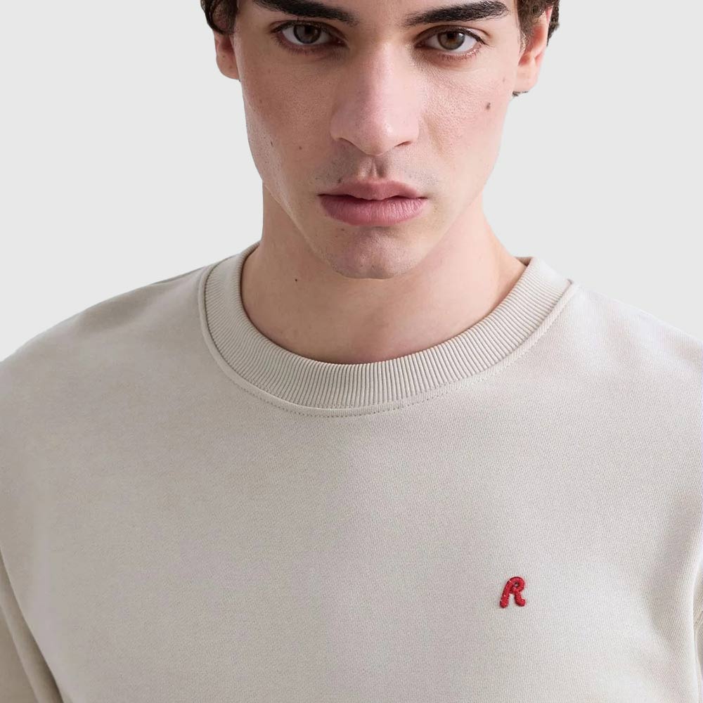 Cotton Terry Fleece Sweat Top - Beige