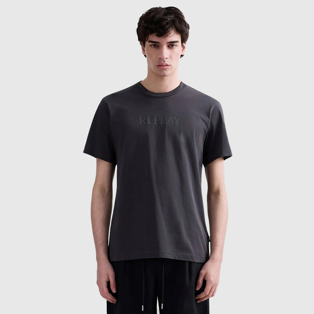 Embossed Logo Basic T-Shirt - Black/Grey