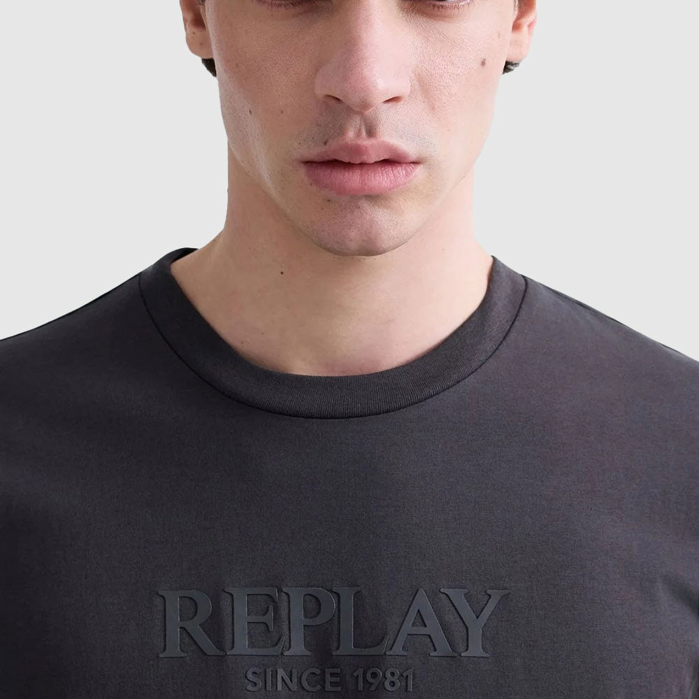 Embossed Logo Basic T-Shirt - Black/Grey