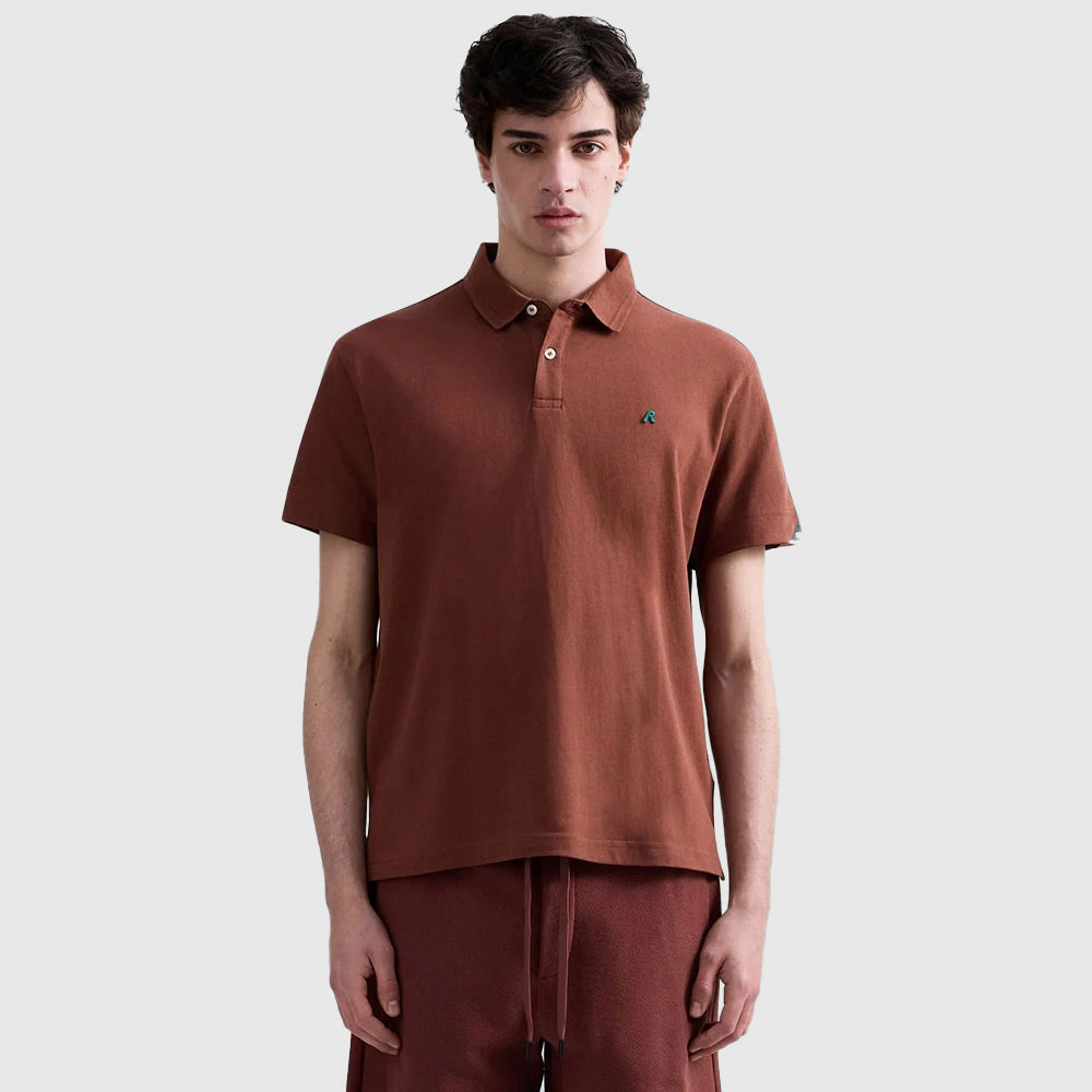 Stretch Cotton Piquet Polo - Brown