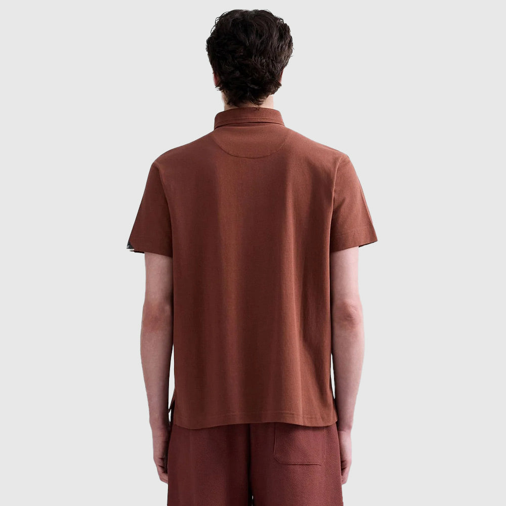 Stretch Cotton Piquet Polo - Brown