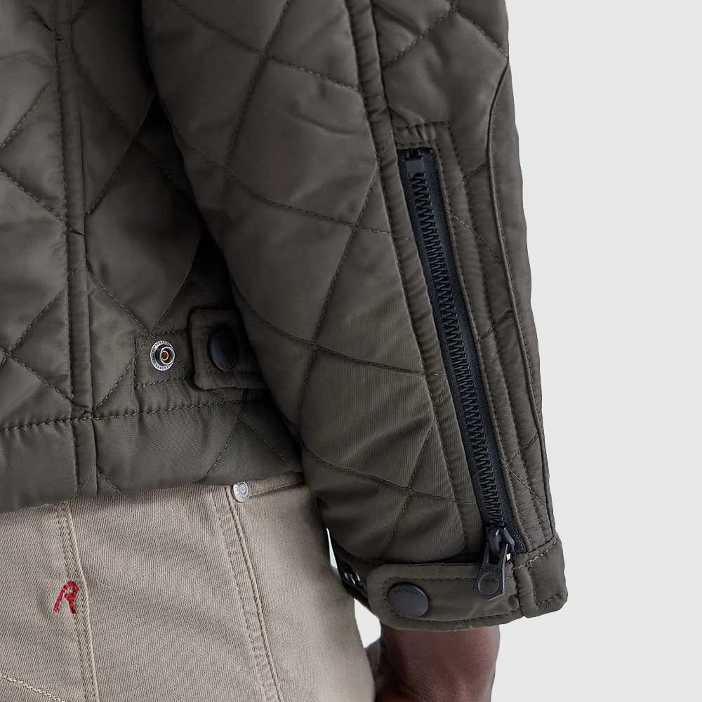 Quilted Oxford Jacket - Olive
