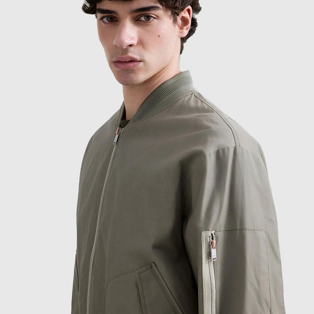 Cotton Nylon Twill Jacket - Light Green