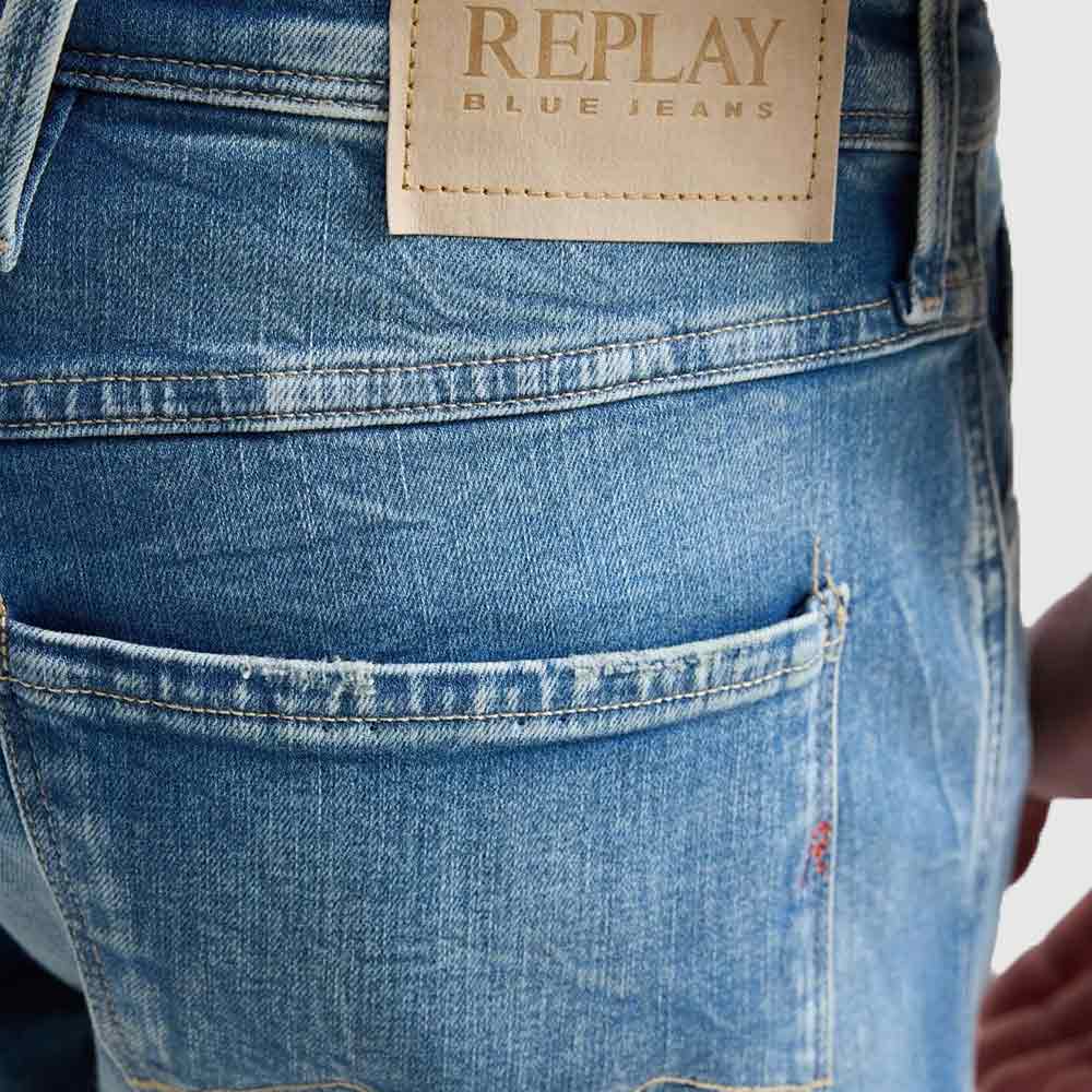 Dark Indigo Anbass Super Stretch Denim - Denim Medium