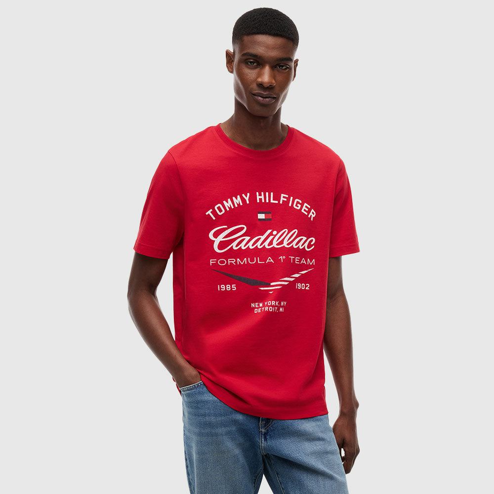 Cardilac Formula 1 Team Varsity Graphic T-Shirt - Red