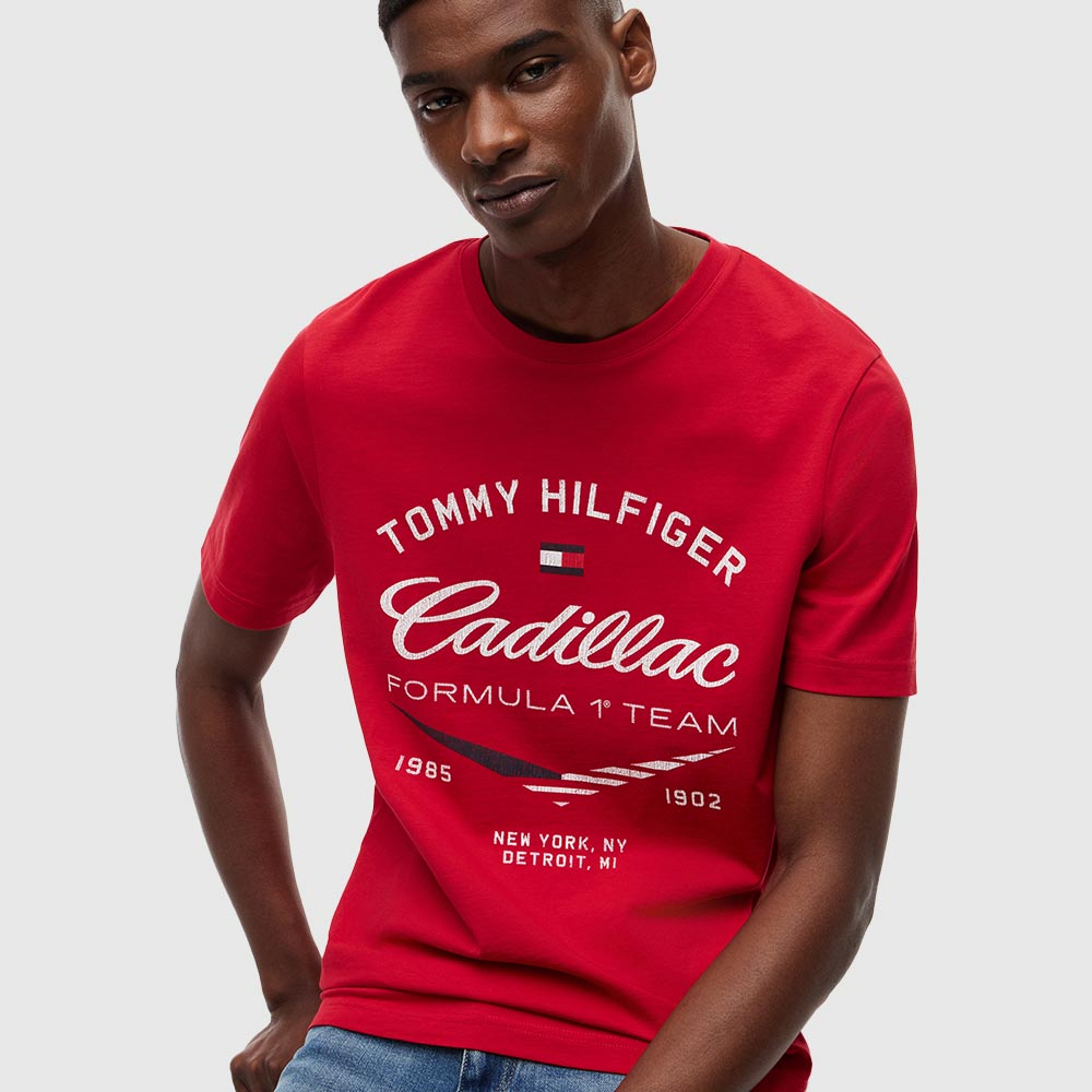 Cardilac Formula 1 Team Varsity Graphic T-Shirt - Red