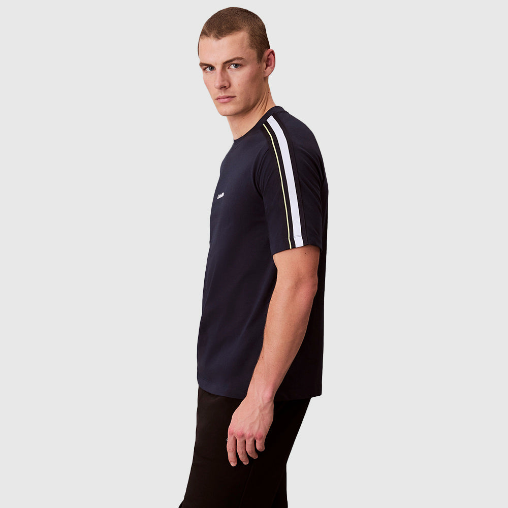 Cotton Blend Tape Gym T-Shirt - Navy