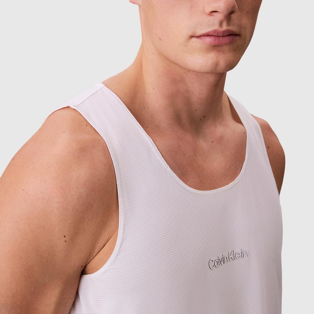 Mesh Performance Tank Top - White