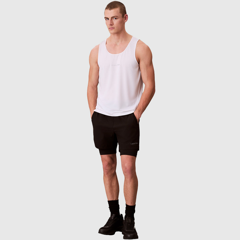 Mesh Performance Tank Top - White