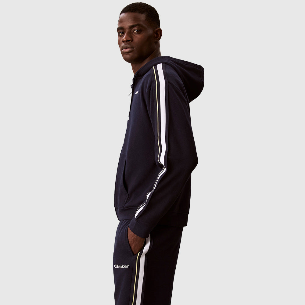 Logo Tape Terry Hoodie - Navy