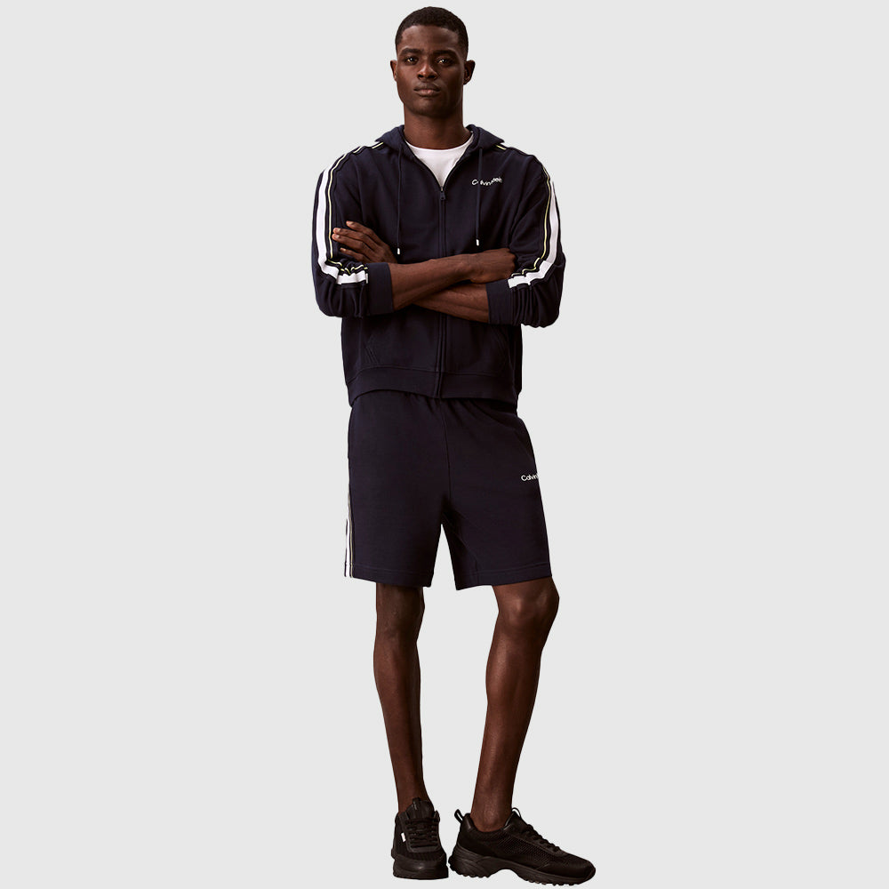 Logo Tape Terry Hoodie - Navy