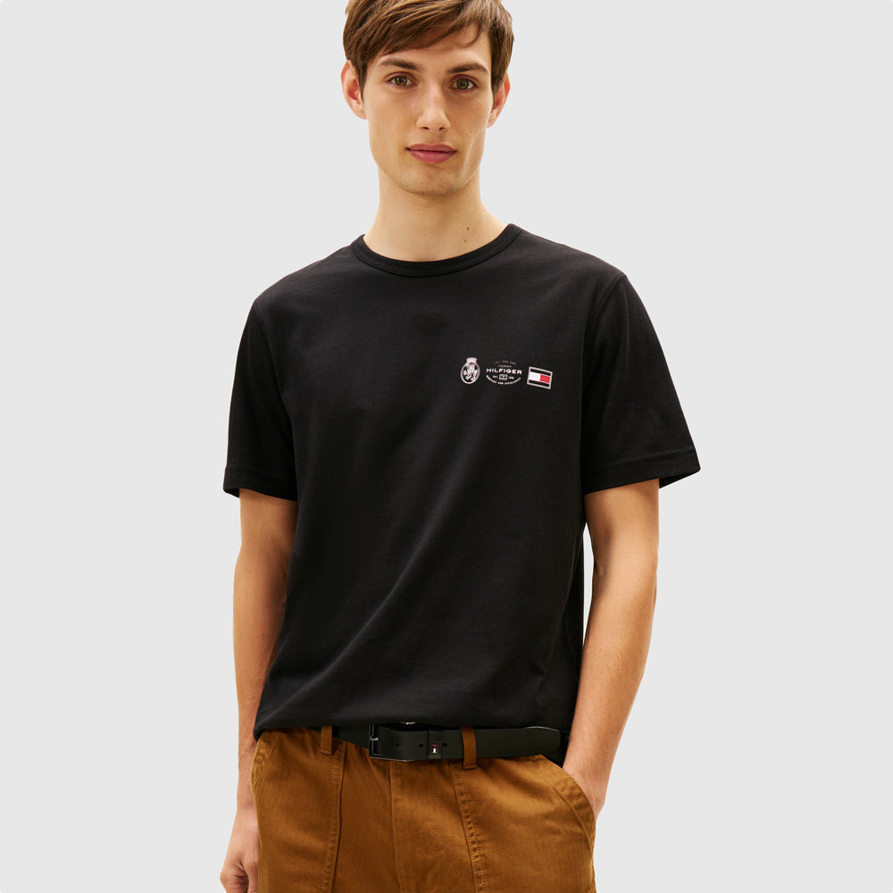 Tommy Hilfiger Crest Outline T-Shirt - Black |ThirdBaseUrban