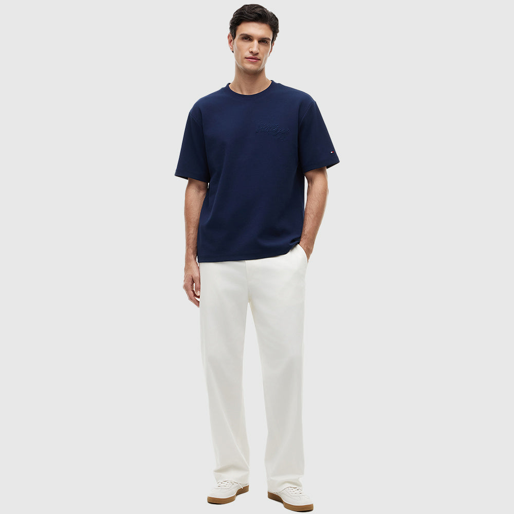 Nautical Rope Graphic Relaxed T Shirt - Navy