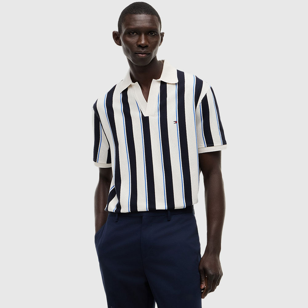Relaxed Fit Stripe Polo Shirt - Navy Multi