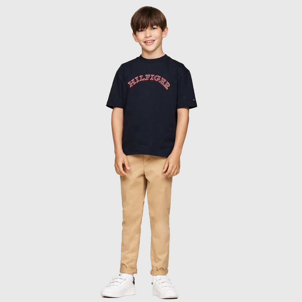 Kids Embroidered T-Shirt - Navy