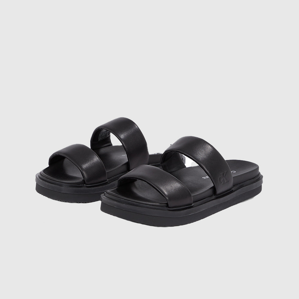 Flat Molded Doublebar Sandal - Black*