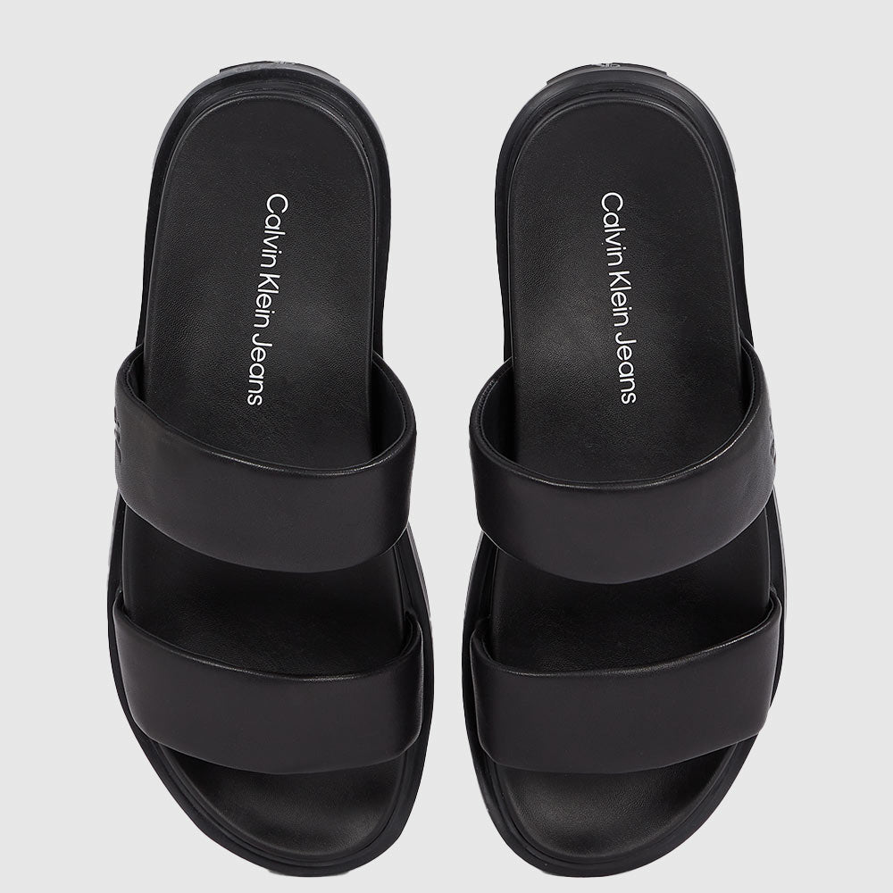 Flat Molded Doublebar Sandal - Black*