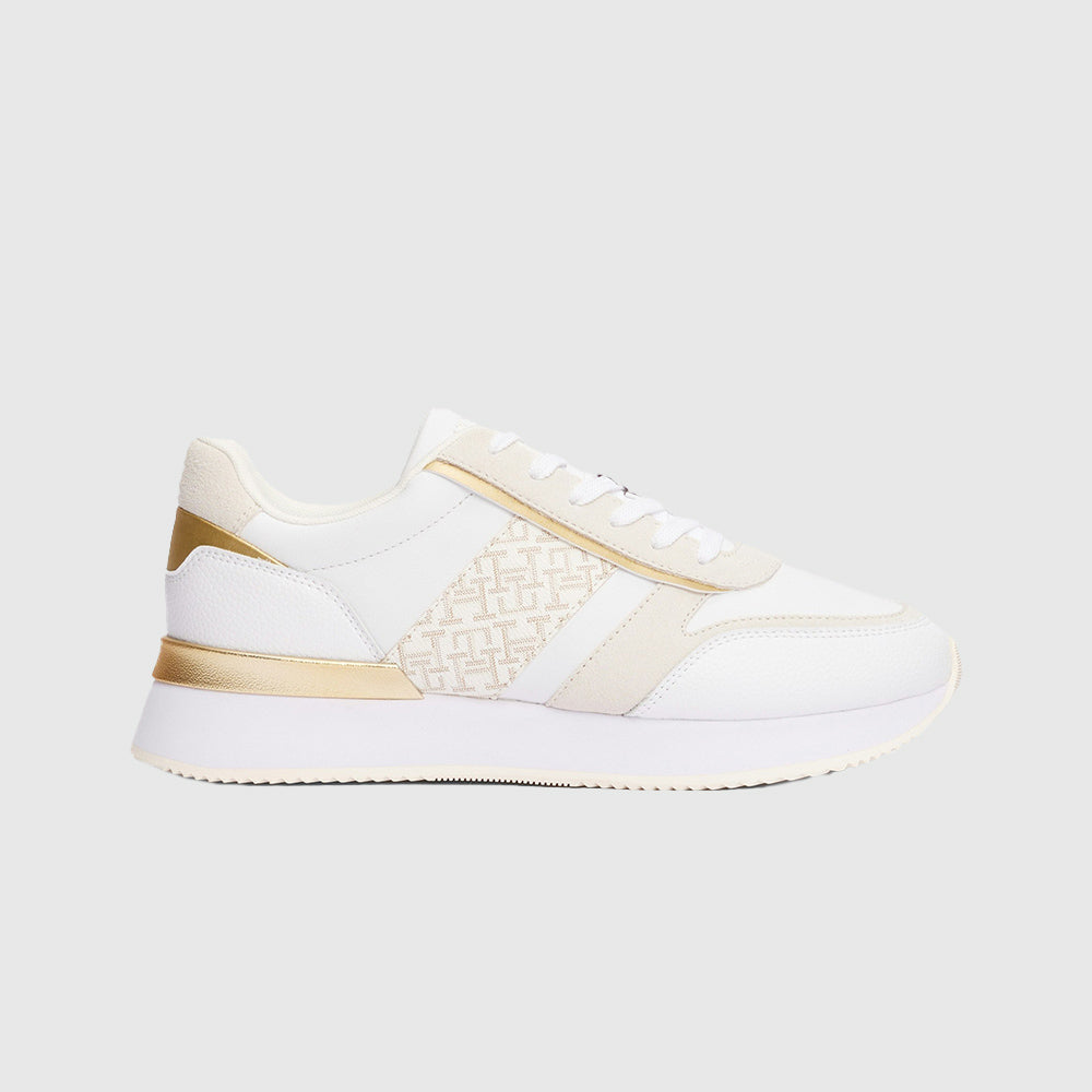 Monogram Metallic Trainer - White Multi*