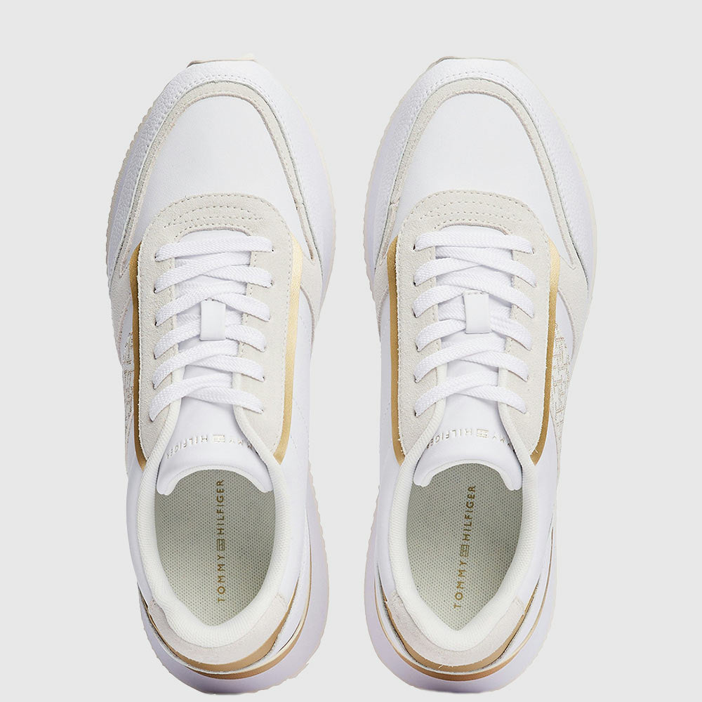 Monogram Metallic Trainer - White Multi*