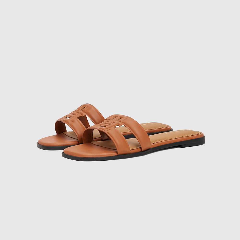 Logo Strap Mule - Tan*