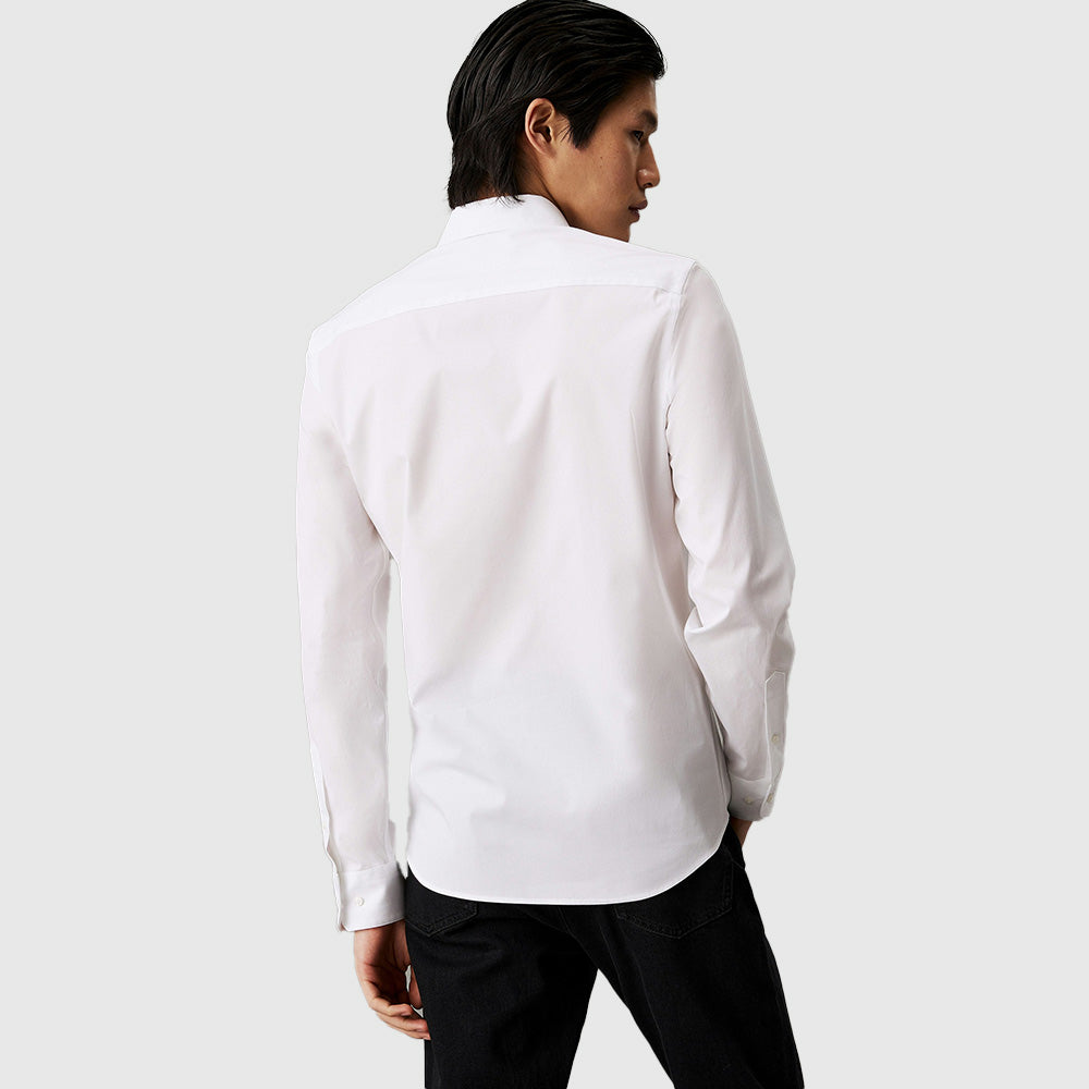Poplin Stretch Slim Shirt - White*