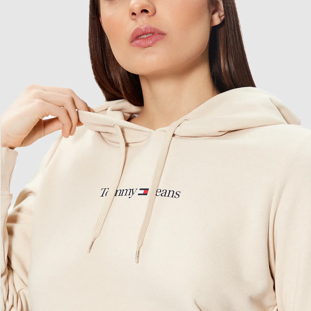 Regular Linear Hoodie - Beige*