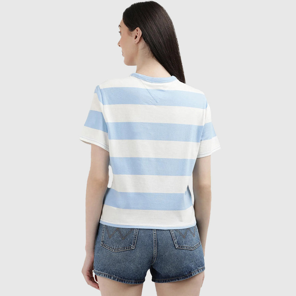 Stripe Essential Logo Tee -  Blue Multi*