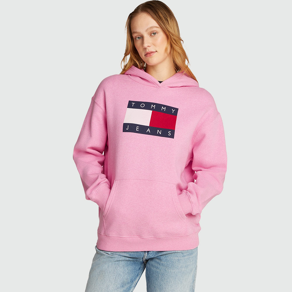 Melange Flag Hoodie - Pink*