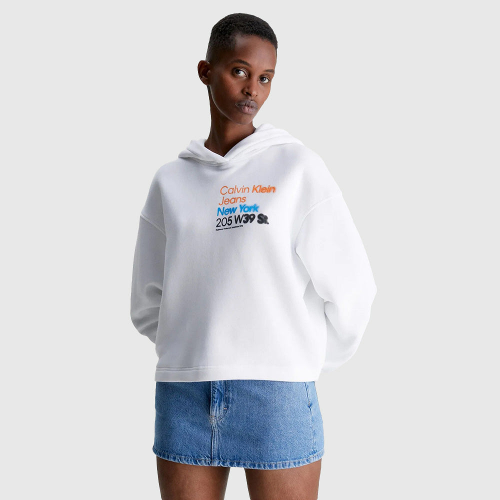 Motion Blur Logo Hoodie - White*