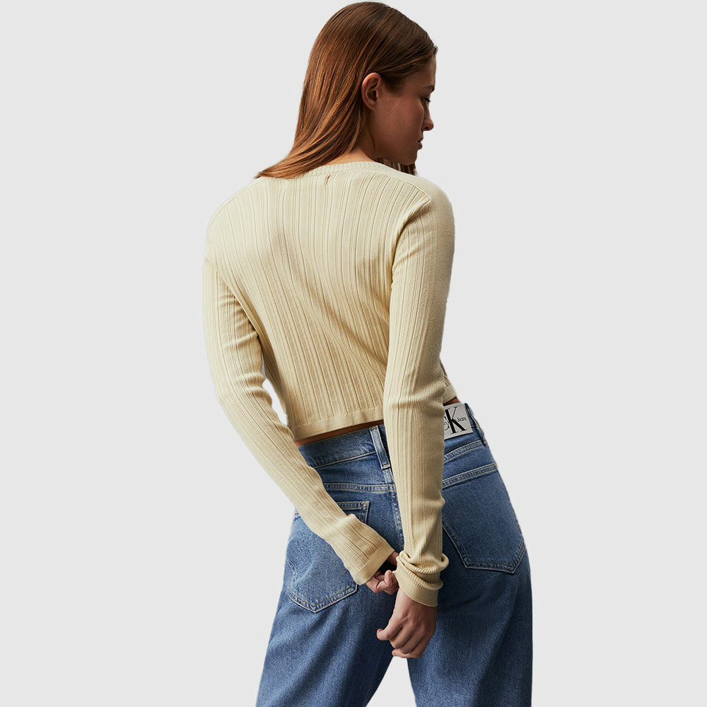 Label Sweater Cardigan - Light Green*