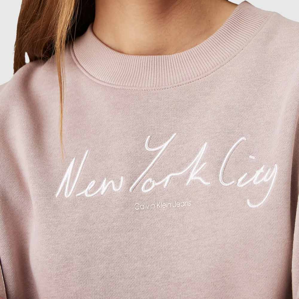 Embroidered NYC Relaxed Sweater - Brown*