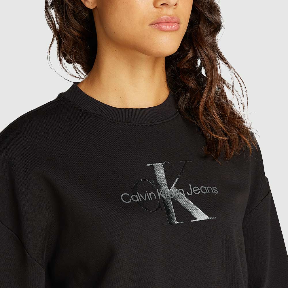 Glossy Monologo Regular Crewneck - Black*