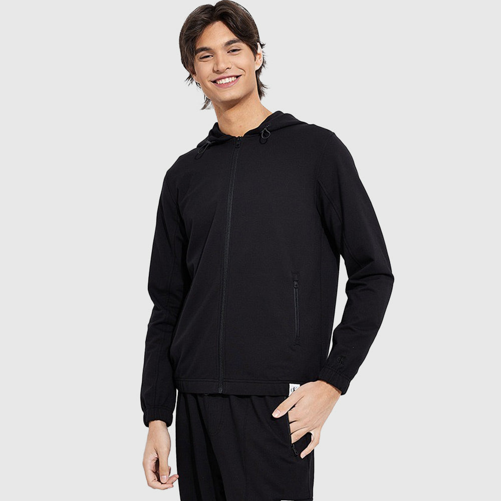 Zip Through Hoodie - Black*