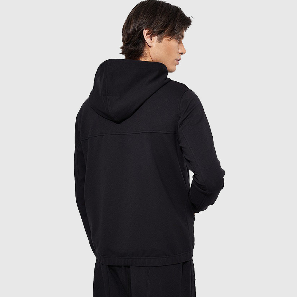 Zip Through Hoodie - Black*