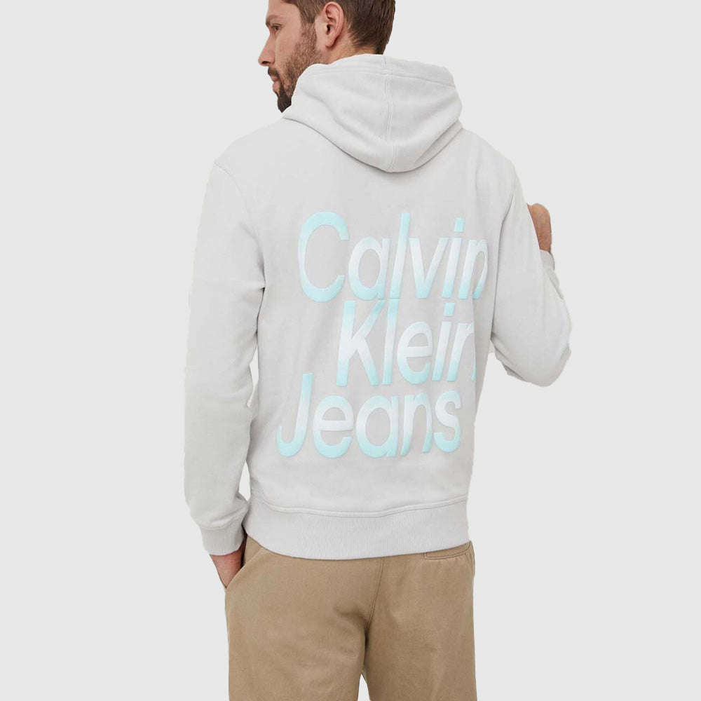 Blown Up Diffused Stacked Hoodie - Light Grey*