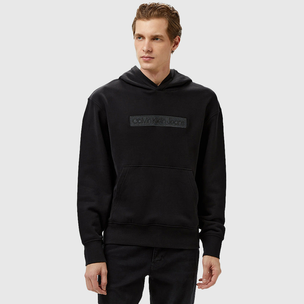 Embroidered Box Hoodie - Black*