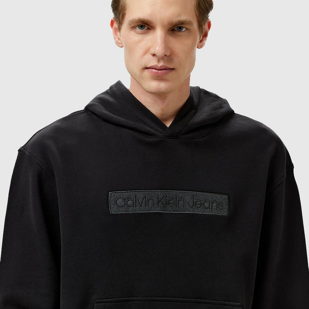 Embroidered Box Hoodie - Black*
