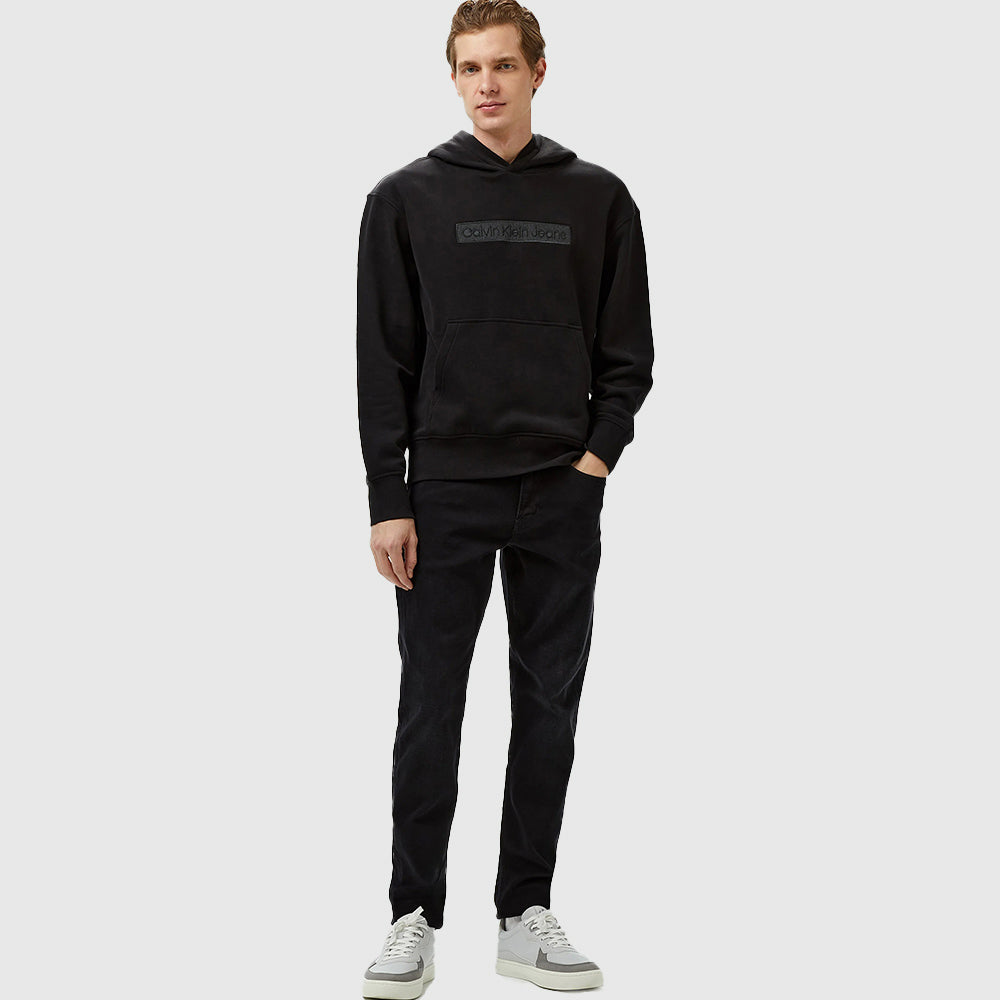 Embroidered Box Hoodie - Black*