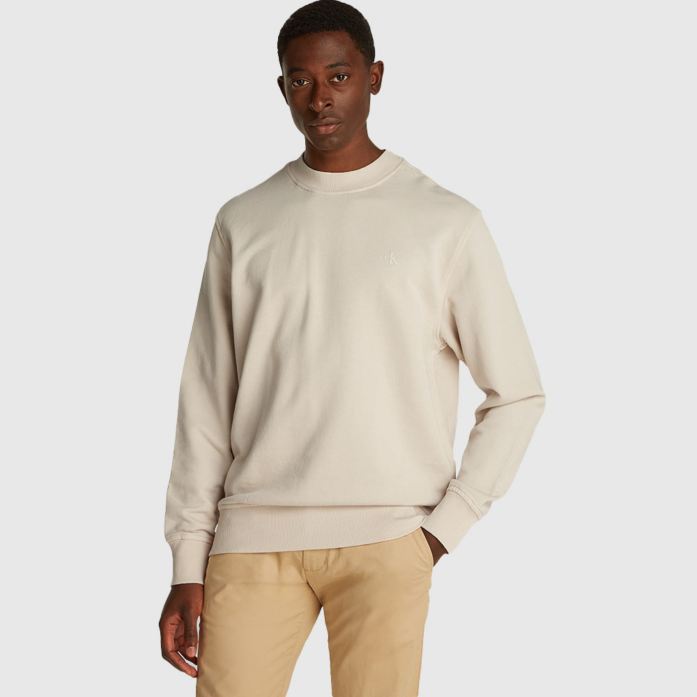 Washed Puff Print Sweatshirt - Light Grey*